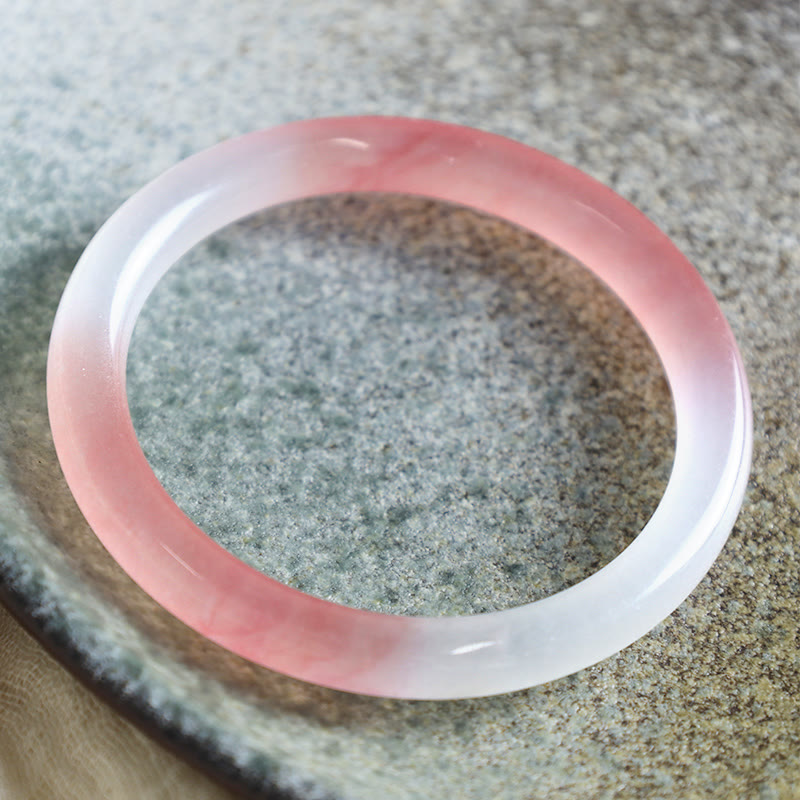 Nimara Ritual Pink Golden Silk Jade Wealth Bracelet Bangle