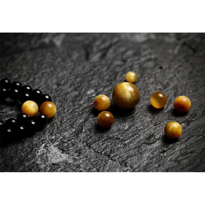 Nimara Ritual Tibetan 108 Mala Beads Black Onyx Tiger Eye Beads Nine Palaces Bagua Protection Bracelet