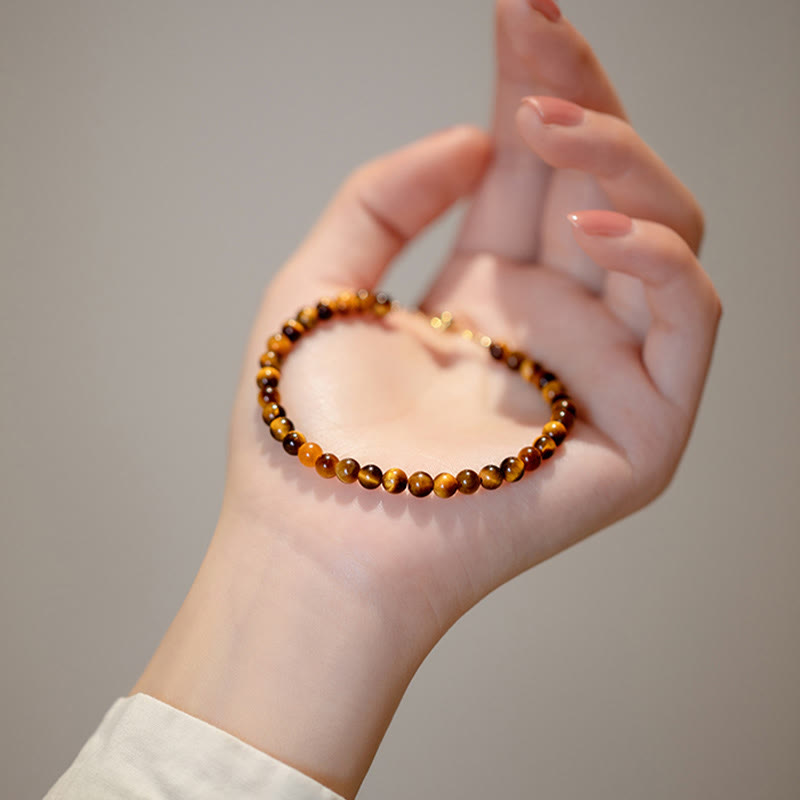 Nimara Ritual 14K Gold Plated Natural Tiger Eye Stone Courage Protection Bracelet
