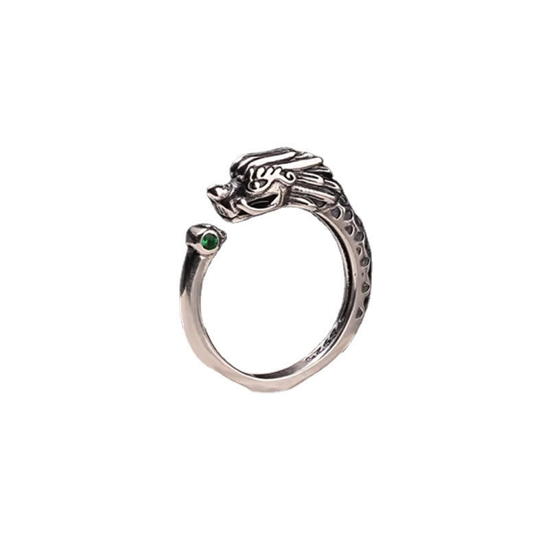 Nimara Ritual Vintage Dragon Design Success Strength Adjustable Ring