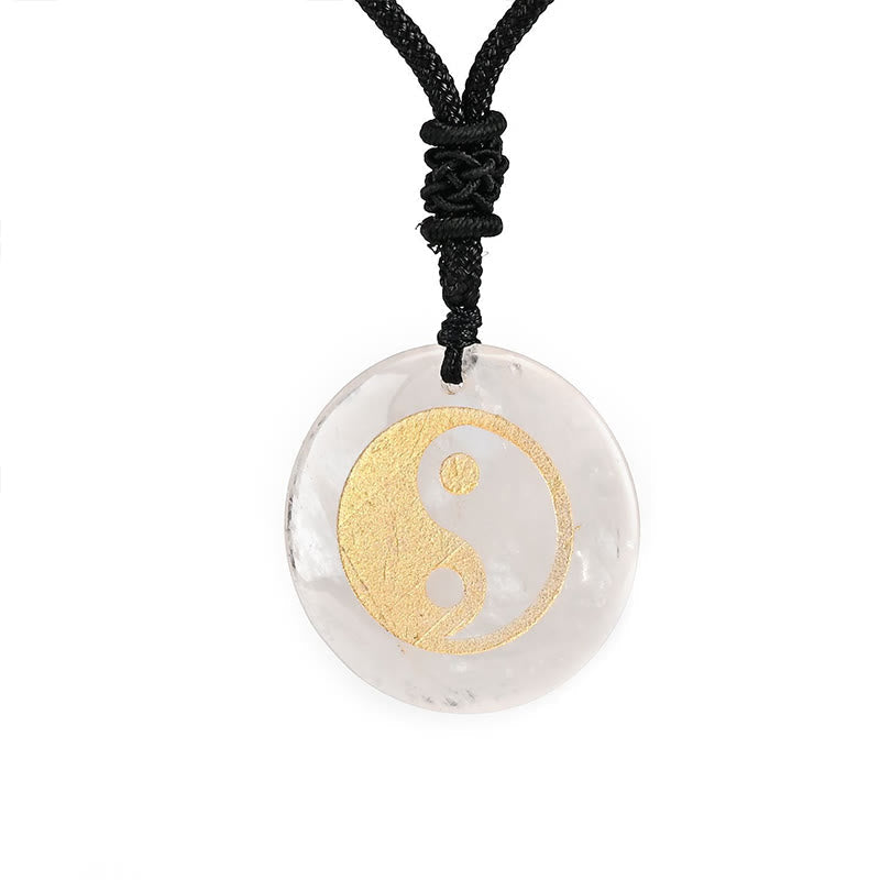 Nimara Ritual Various Crystal Amethyst Tiger Eye Green Aventurine Yin Yang Spiritual Necklace Pendant