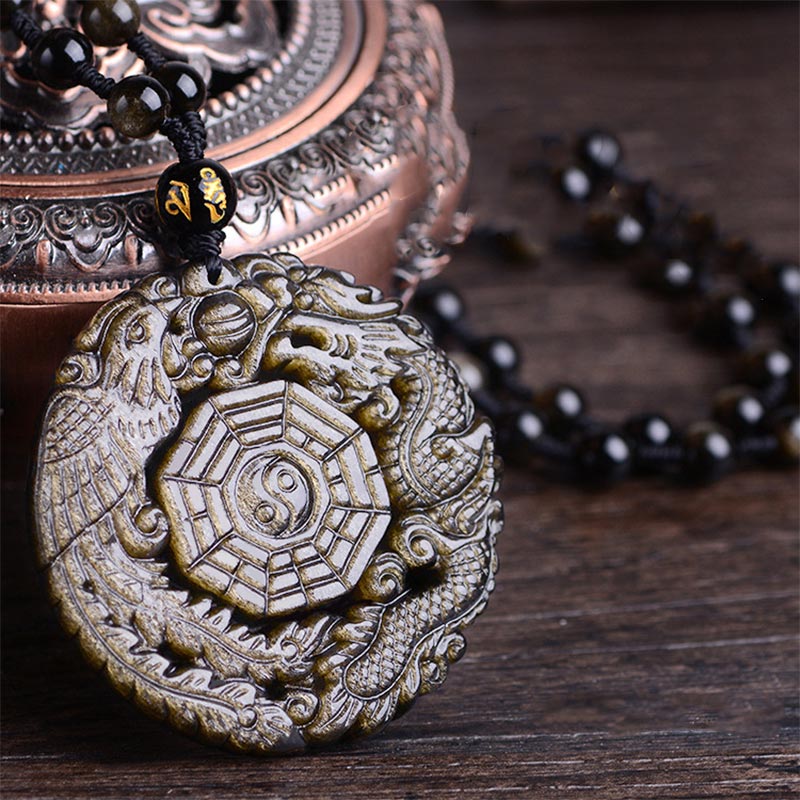 Nimara Ritual Golden Obsidian Healing Energy Necklace Pendant