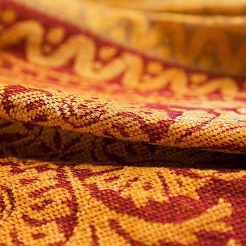 Nimara Ritual Tibetan Floral Pattern Hand-Dyed Craftsman Blanket