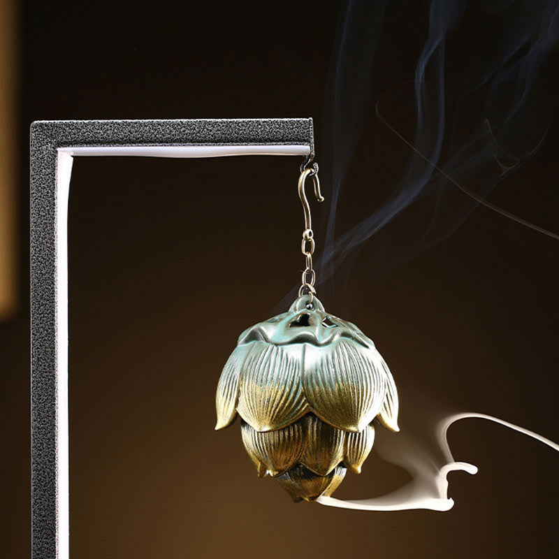 Nimara Ritual Lotus Meditation Hanging Incense Burner Decoration