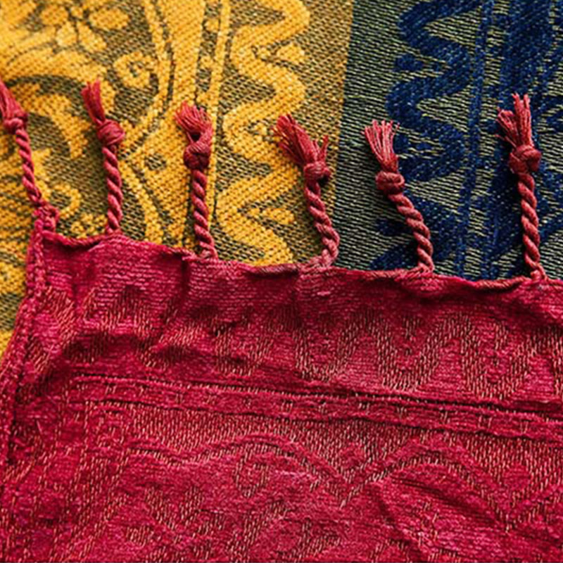 Nimara Ritual Tibetan Floral Pattern Hand-Dyed Craftsman Blanket