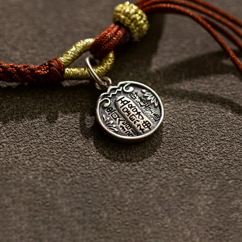 Nimara Ritual Handmade 925 Sterling Silver Five Directions Gods of Wealth Luck Protection String Braid Bracelet