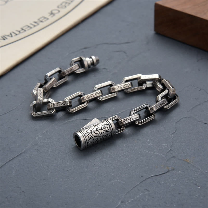 Nimara Ritual Vintage Tang Dynasty Flower Design Engraved Luck Energy Bracelet