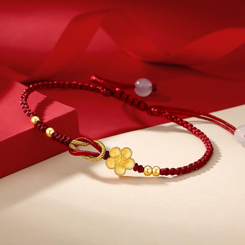 Nimara Ritual Handmade 925 Sterling Silver Cherry Blossoms Sakura Chalcedony Luck Bracelet