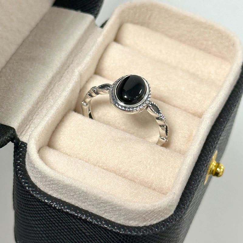 Nimara Ritual 925 Sterling Silver Black Onyx Fortune Ring