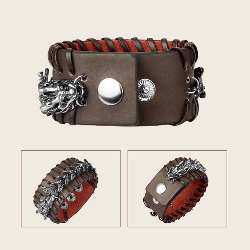Nimara Ritual Dragon Leather Protection Weave Bracelet