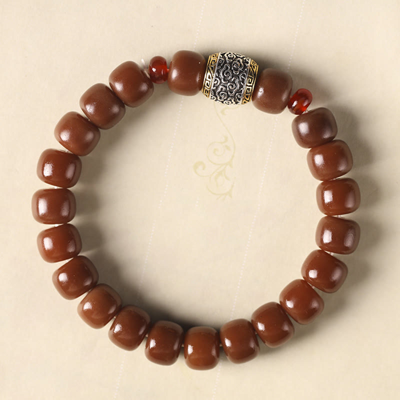 Nimara Ritual Bodhi Seed Auspicious Cloud Fu Character Bead Peace Bracelet