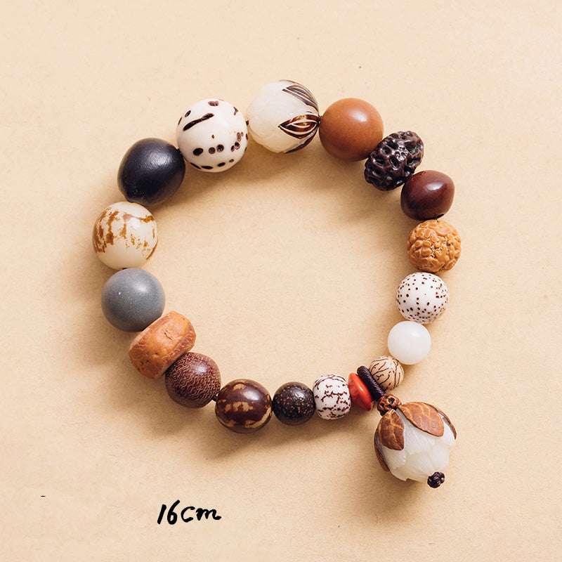 Nimara Ritual Bodhi Seed Lotus Wisdom Peace Wrist Mala Bracelet
