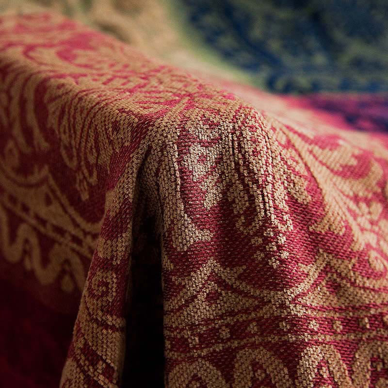 Nimara Ritual Tibetan Floral Pattern Hand-Dyed Craftsman Blanket