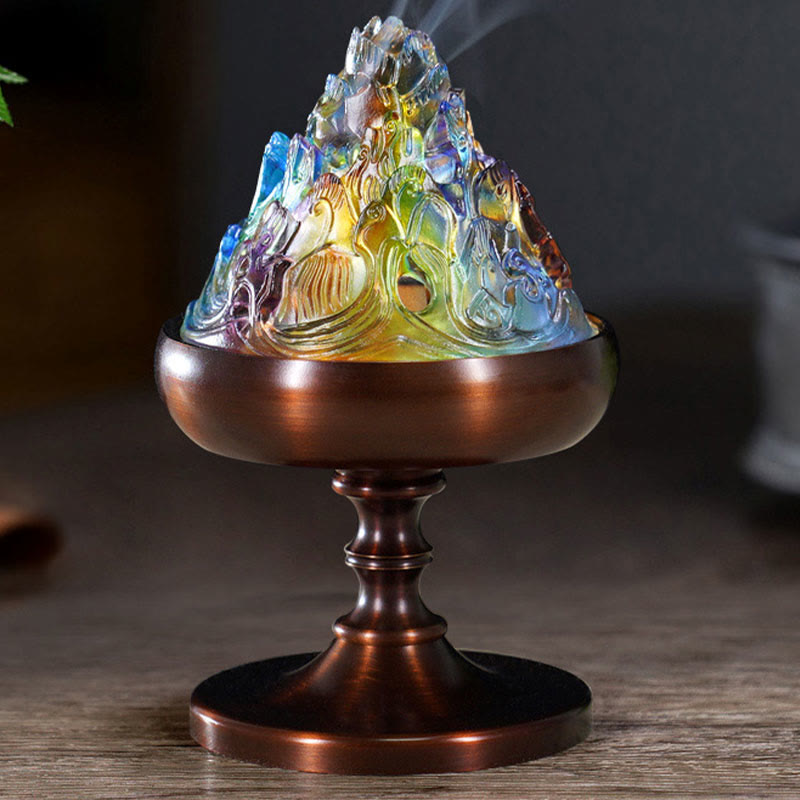 Nimara Ritual Liuli Crystal Mountain Healing Meditation Incense Burner