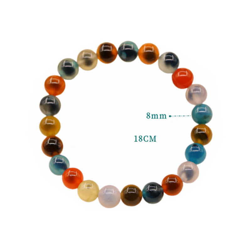 Nimara Ritual Colorful Candy Agate Healing Strength Bead Bracelet