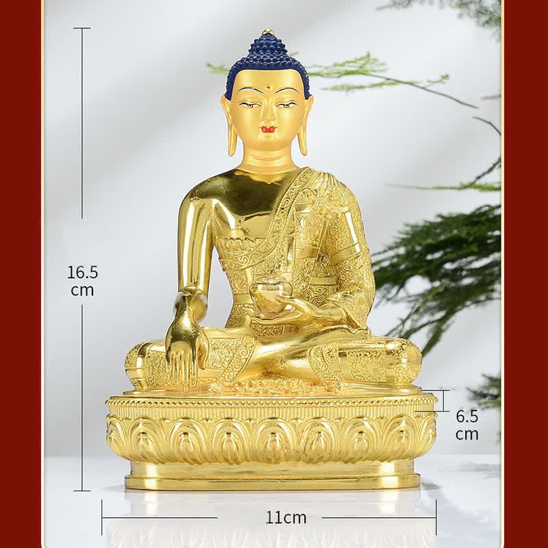 Nimara Ritual Buddha Shakyamuni Figurine Enlightenment Copper Statue Home Offering Decoration