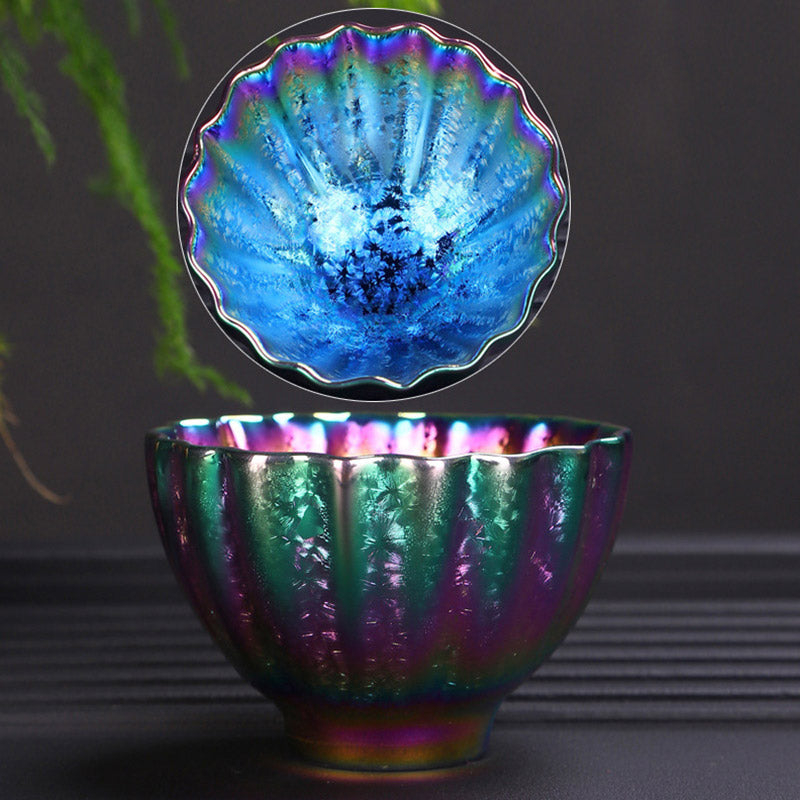 Nimara Ritual Rainbow Color Jianzhan Ceramic Teacup Kung Fu Tea Cup Bowl