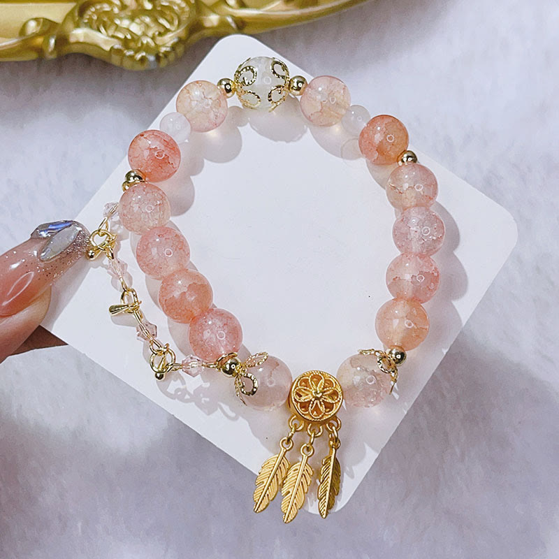 Nimara Ritual Glass Bead Dream Catcher Protection Charm Bracelet