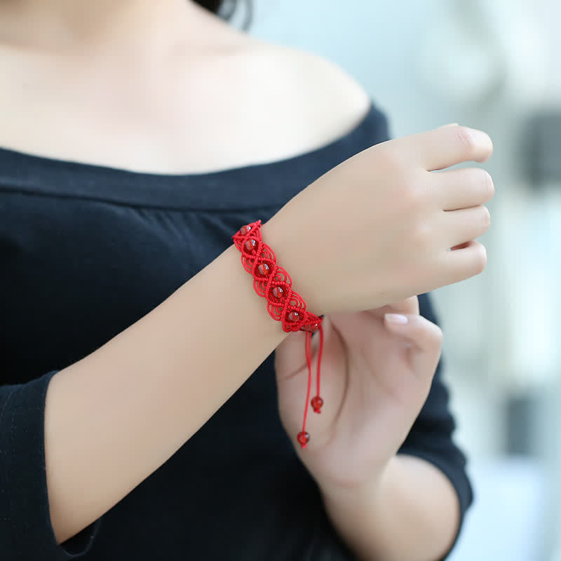 Nimara Ritual Red Agate Confidence Red String Bracelet