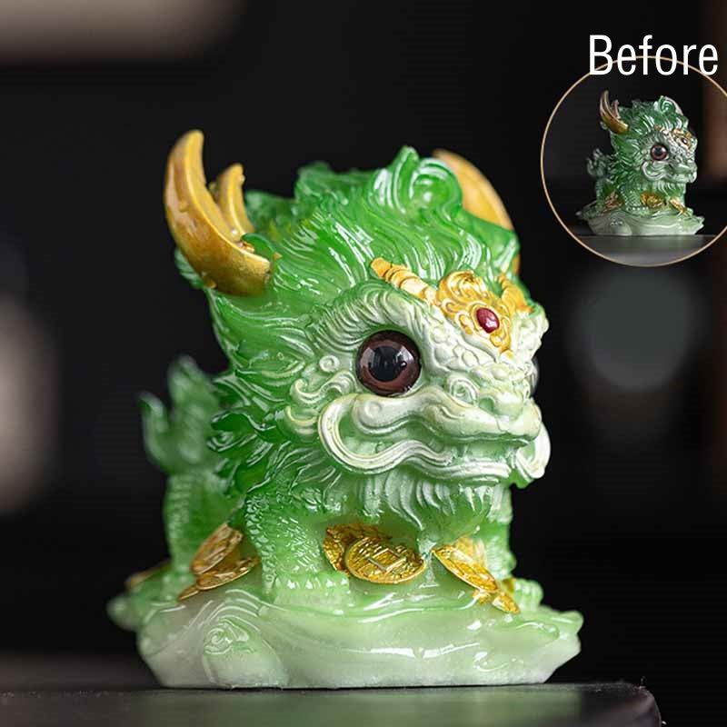 Nimara Ritual Color Changing Small Kirin Resin Tea Pet Home Figurine Decoration