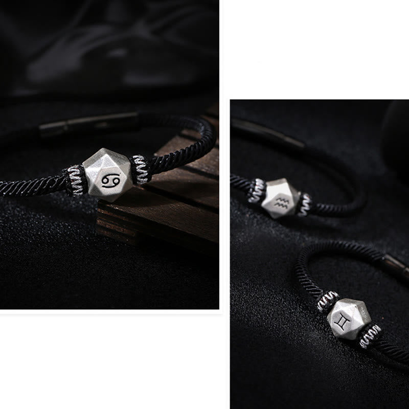 Nimara Ritual 999 Sterling Silver 12 Constellations of the Zodiac Protection Handmade String Bracelet