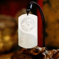 Nimara Ritual White Jade PiXiu Yin Yang Luck Protection Necklace Pendant