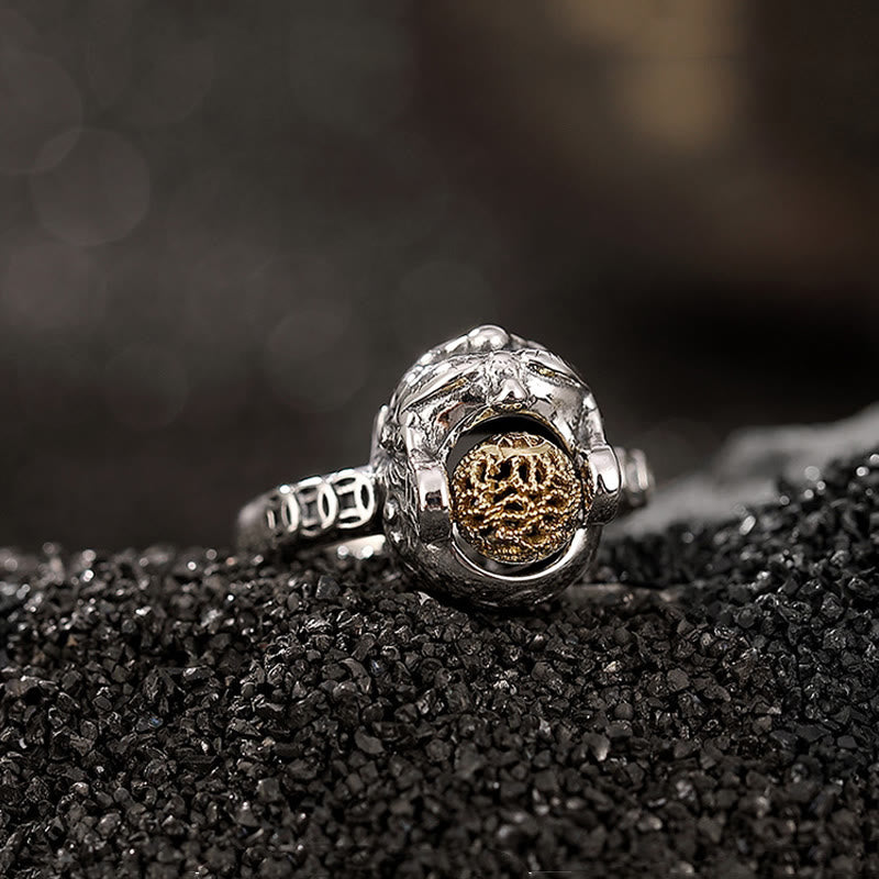Nimara Ritual 925 Sterling Silver PiXiu Copper Coin Wealth Adjustable Ring