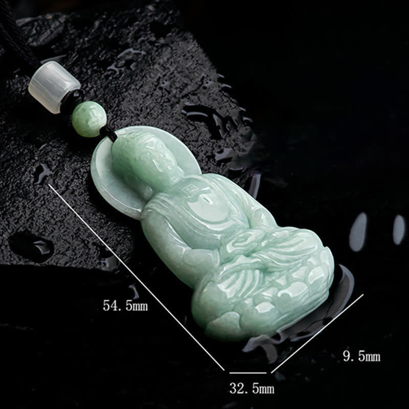 Nimara Ritual Amitabha Buddha Jade Amulet Compassion String Necklace