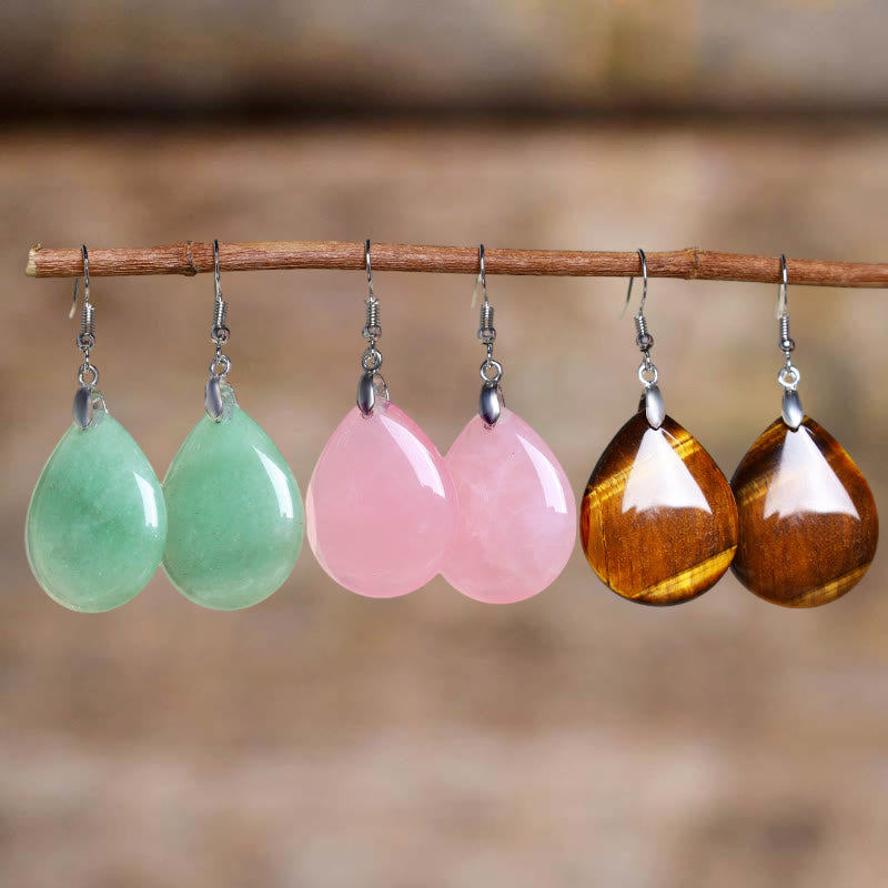 Nimara Ritual Natural Aventurine Dangle Healing Drop Earrings