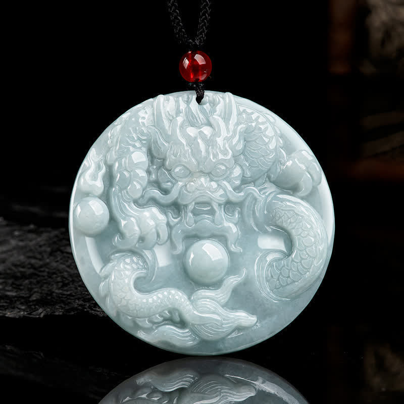 Nimara Ritual Chinese Zodiac Dragon Jade Success Amulet String Necklace