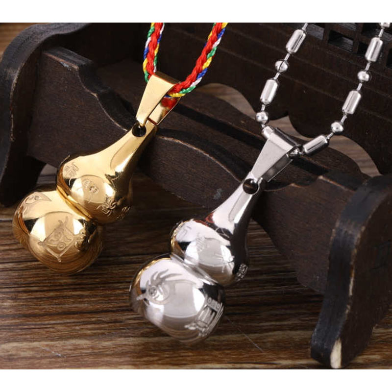 Nimara Ritual Tibetan Yin Yang Symbol Gourd Harmony Titanium Steel Necklace Pendant