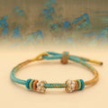 Nimara Ritual Handmade Eight Thread Peace Knot Peach Blossom Knot Luck Rope Braided Bracelet