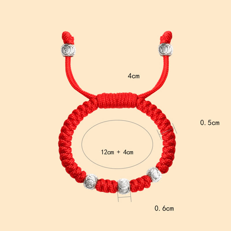 Nimara Ritual 925 Sterling Silver King Kong Knot Multicolored Red String Strength Handmade Braided Kids Child Bracelet