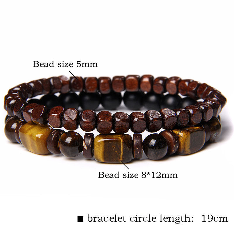 Nimara Ritual Tiger Eye Frosted Stone Hematite Courage Bracelet