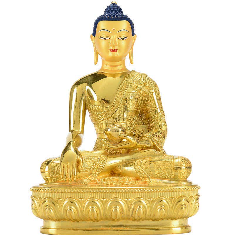 Nimara Ritual Buddha Shakyamuni Figurine Enlightenment Copper Statue Home Offering Decoration