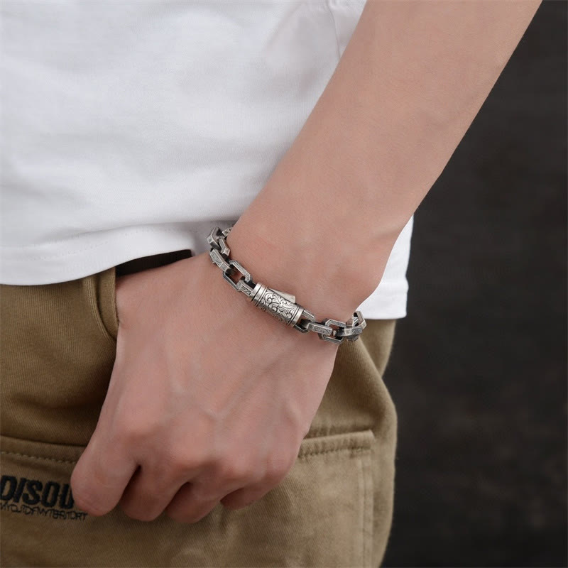 Nimara Ritual Vintage Tang Dynasty Flower Design Engraved Luck Energy Bracelet