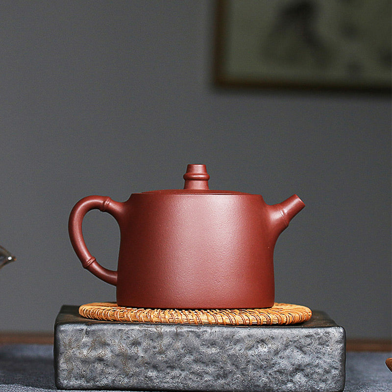 Nimara Ritual Handmade Vintage Bamboo Purple Clay Kung Fu Teapot