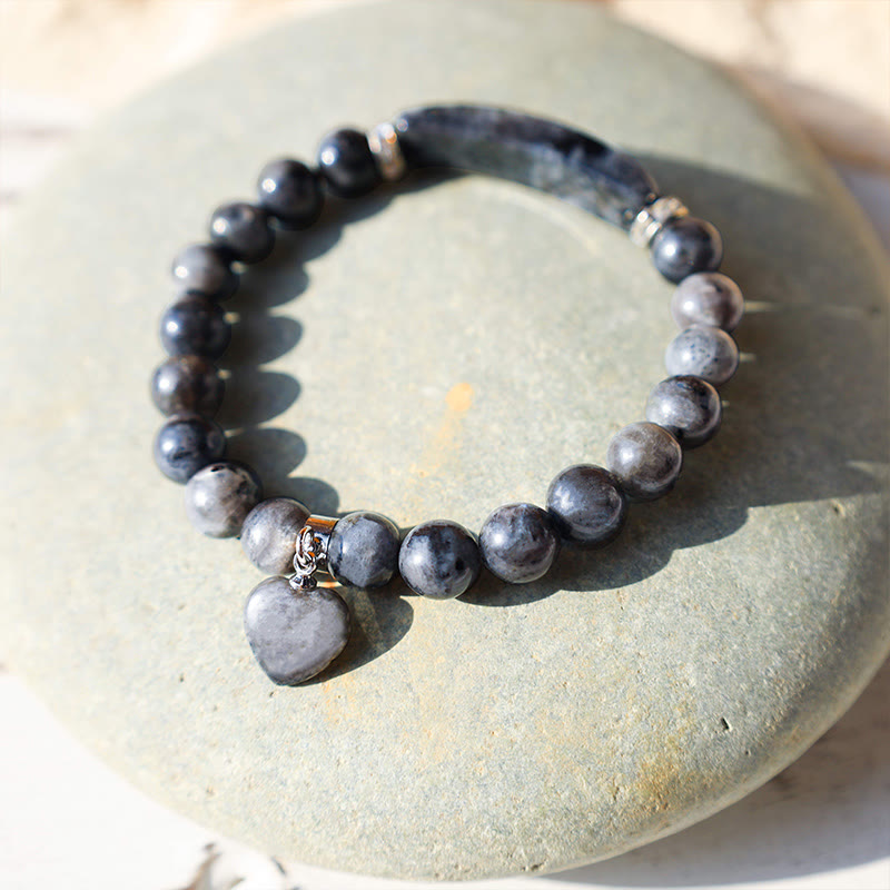 Nimara Ritual Natural Quartz Love Heart Healing Beads Bracelet