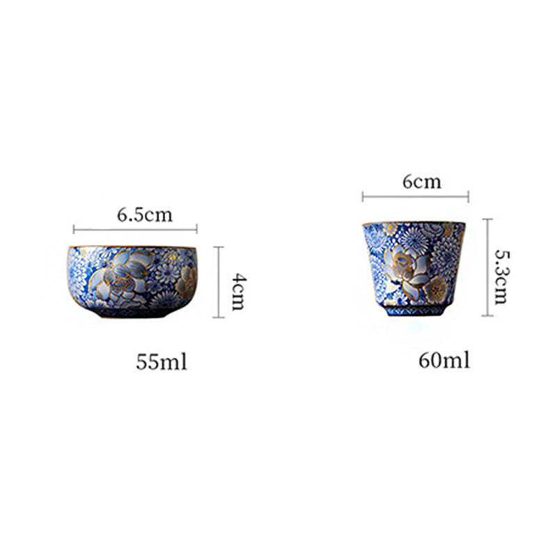 Nimara Ritual Lotus Chrysanthemum Plum Blossom Flower Teacup Kung Fu Tea Cup Teapot