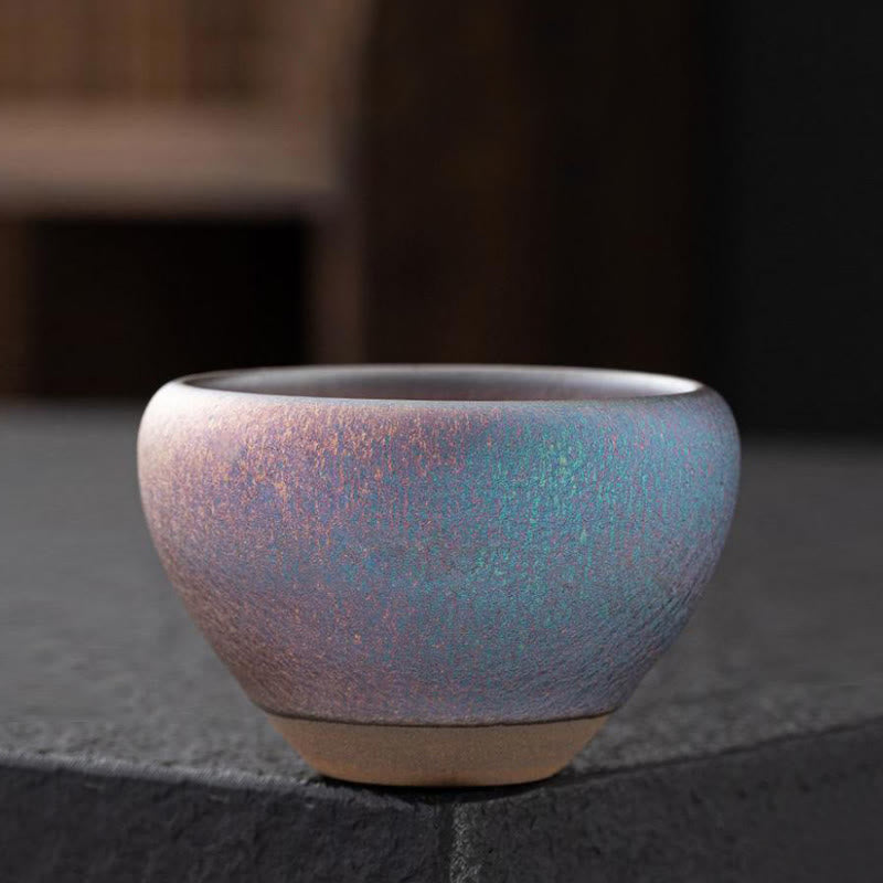Nimara Ritual Vintage Purple Rainbow Chinese Jianzhan Kiln Change Porcelain Teacup Kung Fu Tea Cup