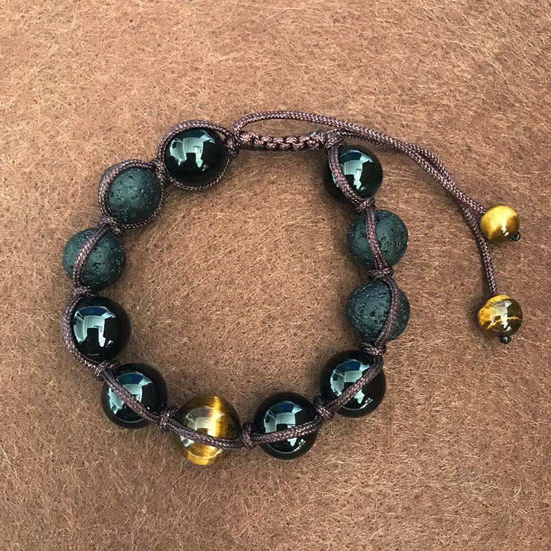 Nimara Ritual Lava Rock Tiger Eye Stone Support Healing String Bracelet