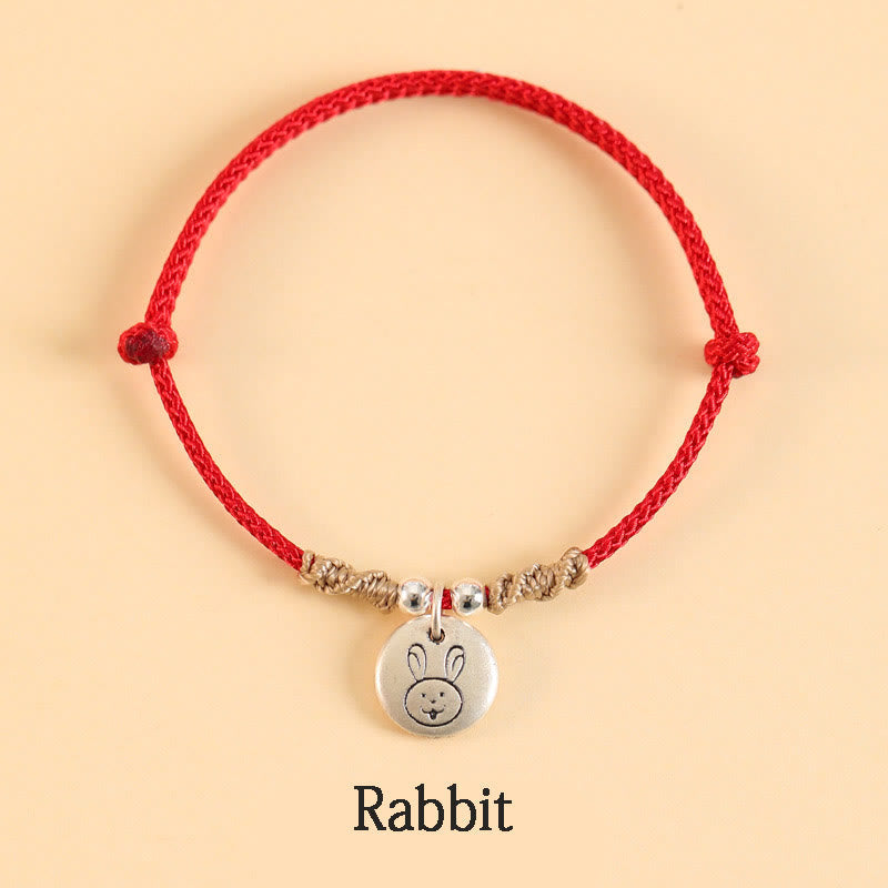 Nimara Ritual Handmade 999 Sterling Silver Year of the Dragon Cute Chinese Zodiac Luck Braided Bracelet