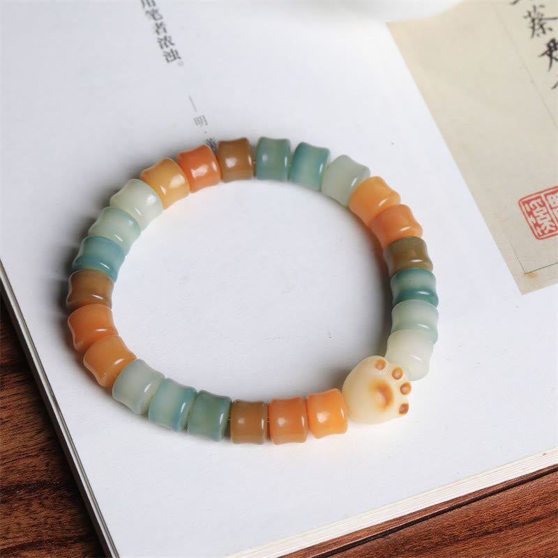 Nimara Ritual Colorful Bodhi Seed Cat Paw Wisdom Bracelet