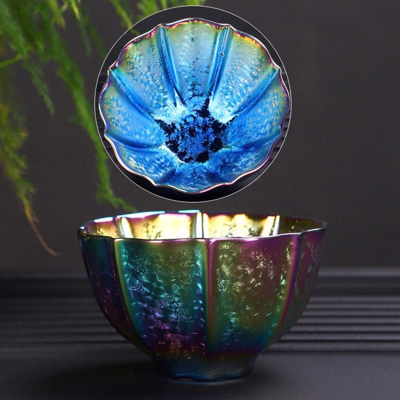 Nimara Ritual Rainbow Color Jianzhan Ceramic Teacup Kung Fu Tea Cup Bowl