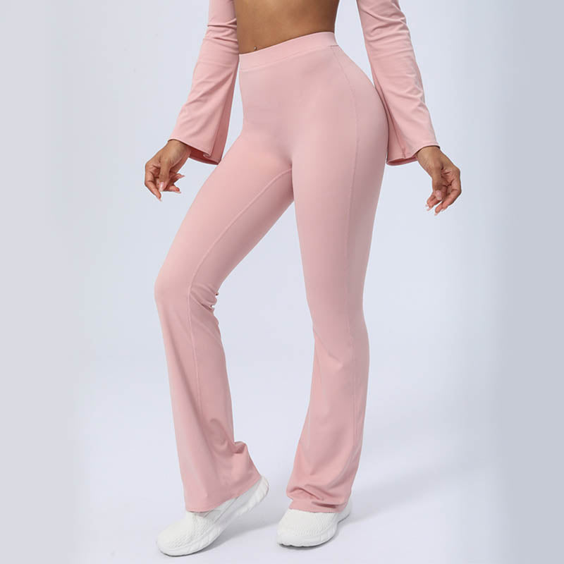 Nimara Ritual Long Sleeve Backless Strap Top Bra Flare Pants Fitness Yoga Outfit