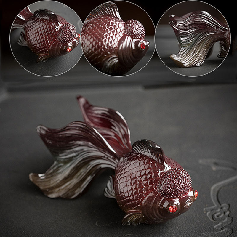 Nimara Ritual Color Changing Koi Fish Resin Tea Pet Wealth Home Figurine Decoration