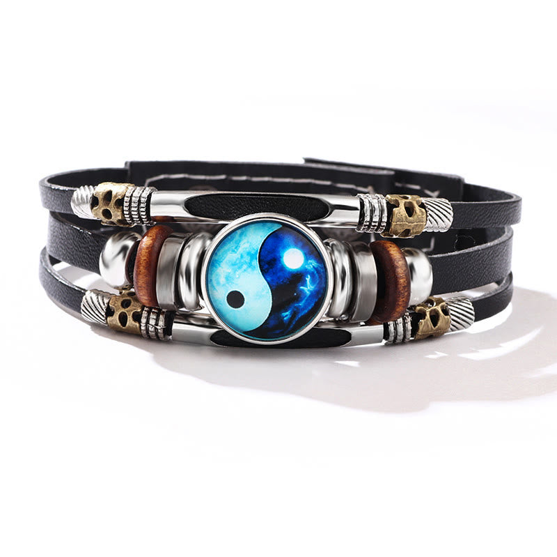 Nimara Ritual Yin Yang Leather Balance Bracelet