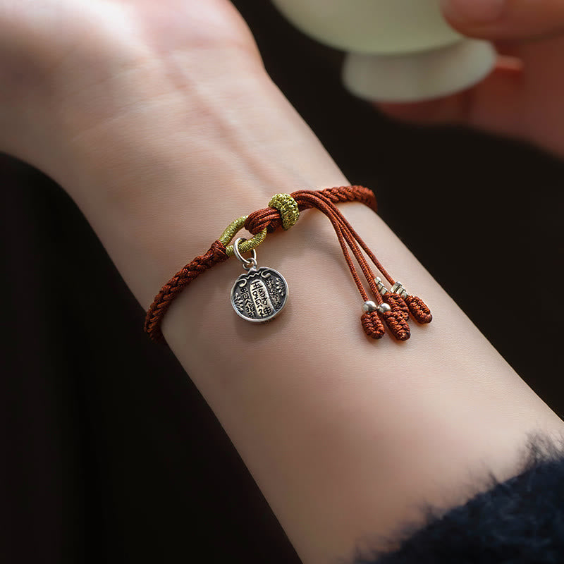 Nimara Ritual Handmade 925 Sterling Silver Five Directions Gods of Wealth Luck Protection String Braid Bracelet
