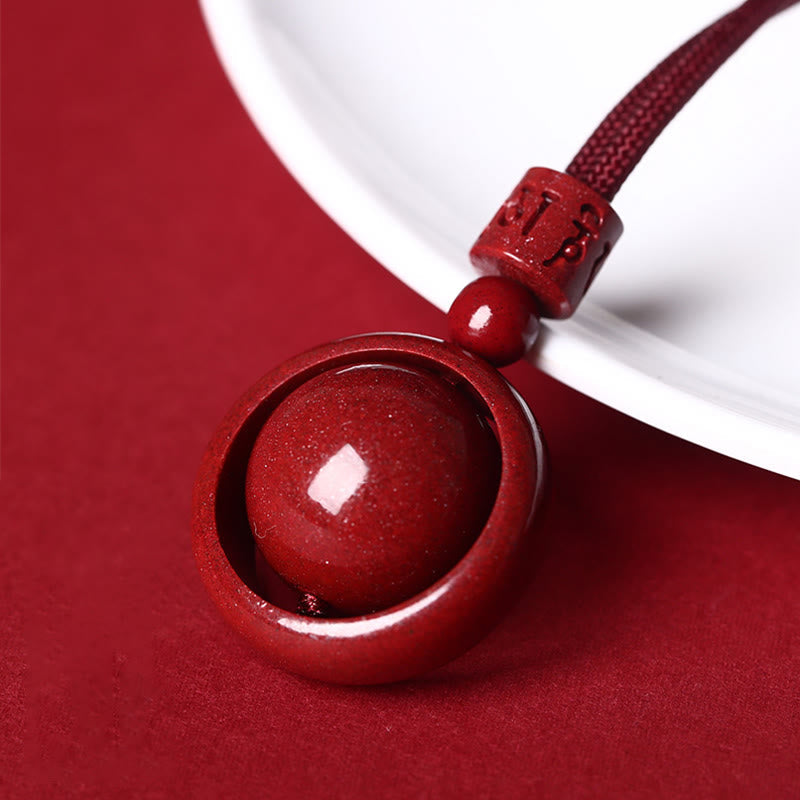 Nimara Ritual Cinnabar Om Mani Padme Hum PiXiu Blessing Lucky Bead Necklace Pendant