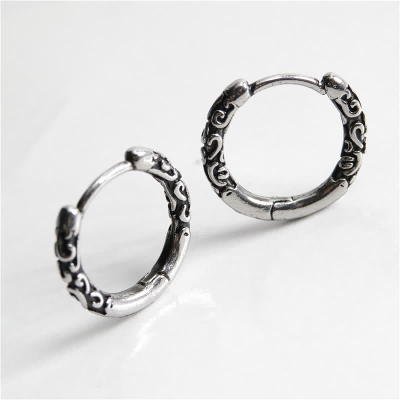 Nimara Ritual Viking Celtic Hoop Titanium Steel Balance Earrings